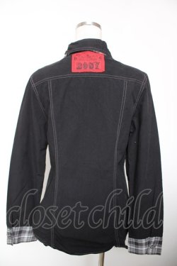 画像2: ALGONQUINS / チェックネクタイZIPブラウス ユニセックス 黒 Y-25-12-19-035-AL-BL-SZ-ZY