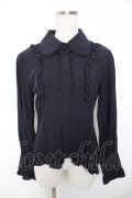 ATELIER PIERROT / ピンタック丸襟ブラウス  紺 Y-25-12-19-037-EL-BL-SZ-ZY
