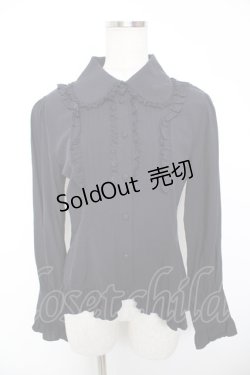 画像1: ATELIER PIERROT / ピンタック丸襟ブラウス  紺 Y-25-12-19-037-EL-BL-SZ-ZY