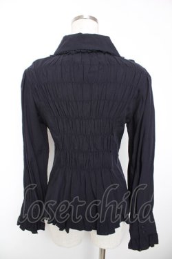 画像2: ATELIER PIERROT / ピンタック丸襟ブラウス  紺 Y-25-12-19-037-EL-BL-SZ-ZY