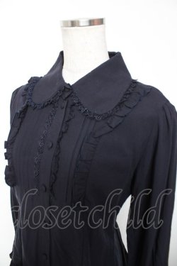 画像3: ATELIER PIERROT / ピンタック丸襟ブラウス  紺 Y-25-12-19-037-EL-BL-SZ-ZY