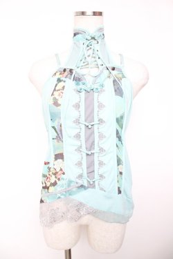 画像1: Ozz oneste / チャイナ釦ホルターネックキャミ  ミント Y-25-12-19-040-OO-TO-SZ-ZY