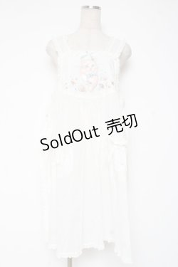 画像1: PINK HOUSE / さざ波とねこ刺繍ローンタブリエ F 白 Y-25-12-20-003-LO-TO-SZ-ZS