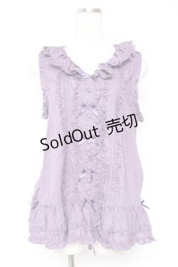 画像1: PINK HOUSE / リボン使いローンフリルベスト F ラベンダー Y-25-12-20-019-LO-TO-SZ-ZS