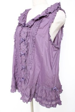 画像2: PINK HOUSE / リボン使いローンフリルベスト F ラベンダー Y-25-12-20-019-LO-TO-SZ-ZY