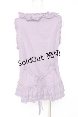 画像3: PINK HOUSE / リボン使いローンフリルベスト F ラベンダー Y-25-12-20-019-LO-TO-SZ-ZS