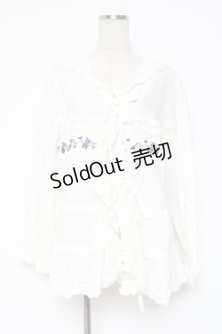 画像1: PINK HOUSE / バイオレットレース使いセーラーカラーブラウス F 白 Y-25-12-20-021-LO-BL-SZ-ZY