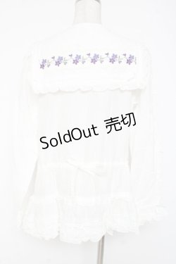画像3: PINK HOUSE / バイオレットレース使いセーラーカラーブラウス F 白 Y-25-12-20-021-LO-BL-SZ-ZY