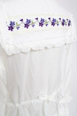 画像4: PINK HOUSE / バイオレットレース使いセーラーカラーブラウス F 白 Y-25-12-20-021-LO-BL-SZ-ZY