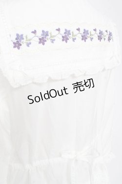 画像4: PINK HOUSE / バイオレットレース使いセーラーカラーブラウス F 白 Y-25-12-20-021-LO-BL-SZ-ZY