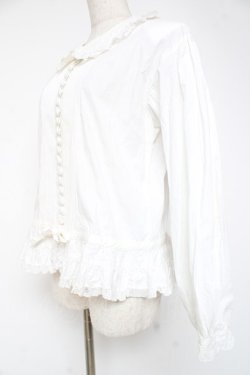 画像3: PINK HOUSE / タック入りレースフリルブラウス F 白 Y-25-12-20-022-LO-BL-SZ-ZY