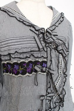 画像5: PINK HOUSE / バイオレットレース使いセーラーカラーブラウス F 黒 Y-25-12-20-028-LO-BL-SZ-ZY