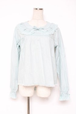 画像1: PINK HOUSE / 胸元切り替えブラウス F ミント Y-25-12-20-029-LO-BL-SZ-ZY