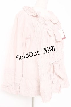 画像2: PINK HOUSE / リボン付きローンフリルオーバーブラウス F ピンク Y-25-12-20-032-LO-BL-SZ-ZS