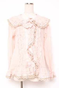 画像1: PINK HOUSE / ドイリーレース使いブラウス F ピンク Y-25-12-20-035-LO-BL-SZ-ZY