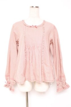 画像1: PINK HOUSE / フリル使いブラウス F ピンク Y-25-12-20-038-LO-TO-SZ-ZY