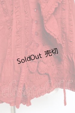画像5: PINK HOUSE / リボン付きローンフリルオーバーブラウス F 赤 Y-25-12-20-039-LO-BL-SZ-ZY