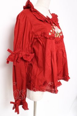 画像2: PINK HOUSE / Berry Rose刺繍入りブラウス F 赤 Y-25-12-20-040-LO-BL-SZ-ZY
