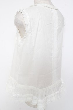 画像4: PINK HOUSE / リボンいっぱいフリルベスト F 白 Y-25-12-20-005-LO-TO-SZ-ZY