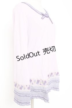 画像2: PINK HOUSE / ギンガム×バイオレットレース使いカットソー L ラベンダー Y-25-12-20-046-LO-TO-SZ-ZY