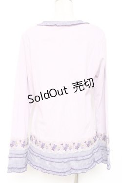 画像3: PINK HOUSE / ギンガム×バイオレットレース使いカットソー L ラベンダー Y-25-12-20-046-LO-TO-SZ-ZY