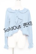 PINK HOUSE / 透かし柄ボレロ風カーディガン F ブルー Y-25-12-20-047-LO-TO-SZ-ZT0205N