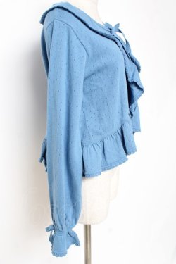 画像2: PINK HOUSE / 透かし柄ボレロ風カーディガン F ブルー Y-25-12-20-047-LO-TO-SZ-ZY