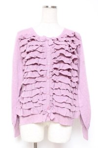 PINK HOUSE / フリルニットカーディガン F パープル Y-25-12-20-049-LO-TO-SZ-ZY