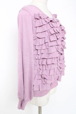 画像2: PINK HOUSE / フリルニットカーディガン F パープル Y-25-12-20-049-LO-TO-SZ-ZT0205N