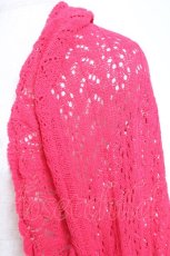 画像5: PINK HOUSE / 透かし編みボレロ風カーディガン F レッド(ダークピンク) Y-25-12-20-050-LO-TO-AS-ZT621 (5)