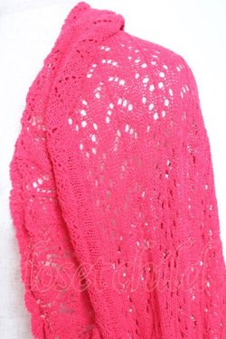 画像5: PINK HOUSE / 透かし編みボレロ風カーディガン F レッド(ダークピンク) Y-25-12-20-050-LO-TO-AS-ZY