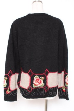 画像3: PINK HOUSE / ローズモチーフパッチワーク風カーディガン F 黒 Y-25-12-20-052-LO-TO-SZ-ZY