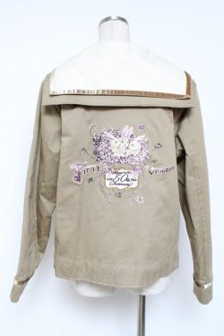 画像3: PINK HOUSE / フィフティバイオレッツ刺繍入りセーラーカラージャケット L ベージュ Y-25-12-20-053-LO-JA-SZ-ZY