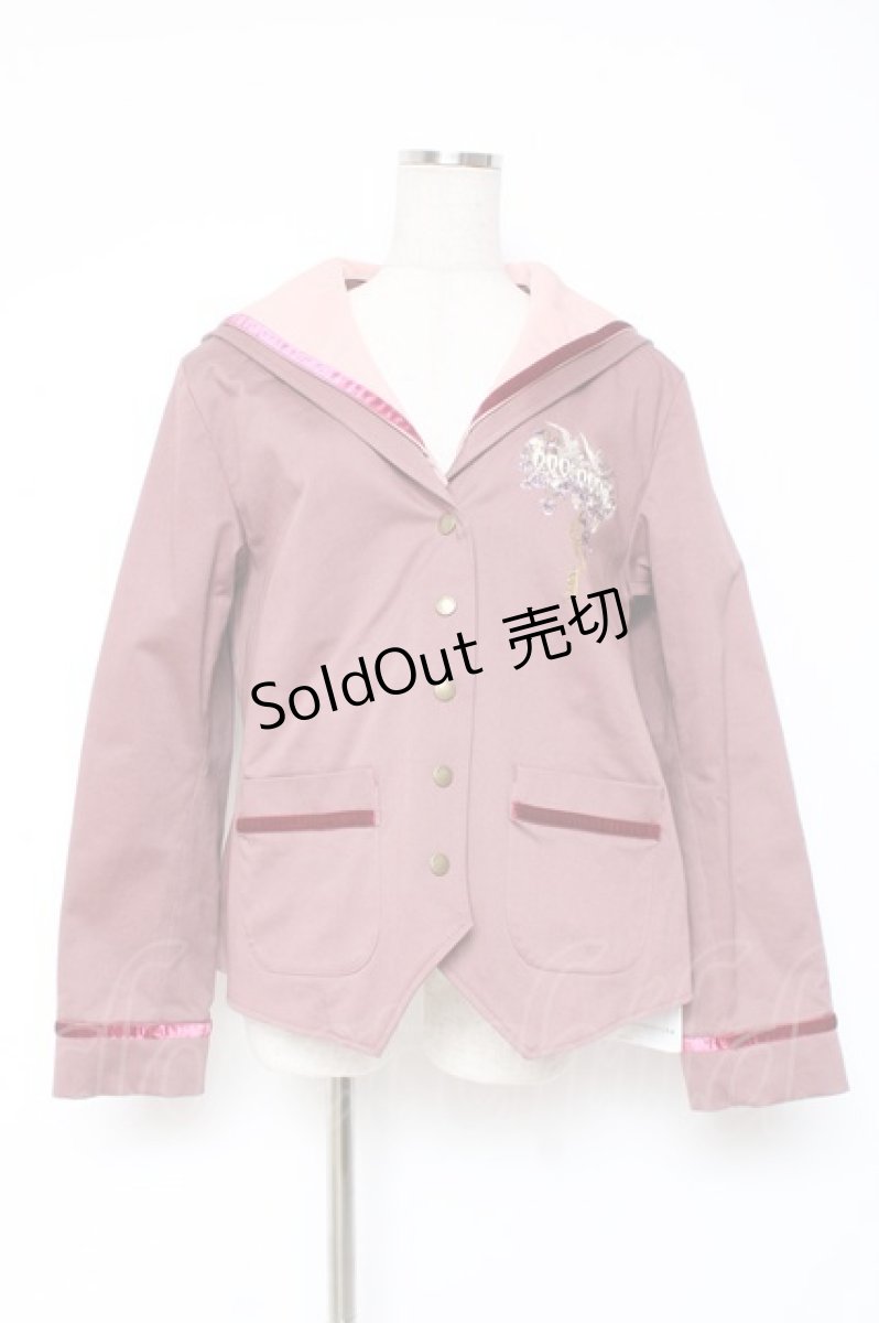 画像1: PINK HOUSE / フィフティバイオレッツ刺繍入りセーラーカラージャケット L ピンク Y-25-12-20-054-LO-JA-SZ-ZT0207B (1)