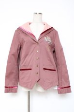 画像1: PINK HOUSE / フィフティバイオレッツ刺繍入りセーラーカラージャケット L ピンク Y-25-12-20-054-LO-JA-SZ-ZT0207B (1)
