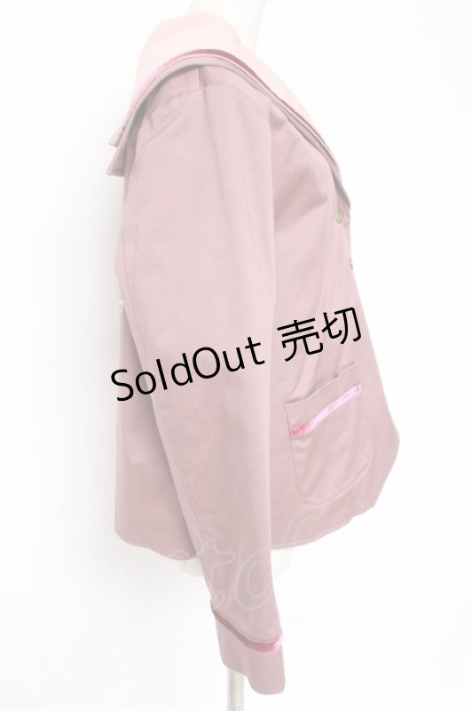 画像2: PINK HOUSE / フィフティバイオレッツ刺繍入りセーラーカラージャケット L ピンク Y-25-12-20-054-LO-JA-SZ-ZT0207B (2)