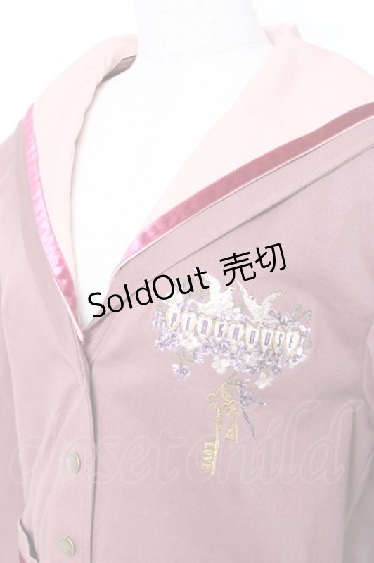 画像5: PINK HOUSE / フィフティバイオレッツ刺繍入りセーラーカラージャケット L ピンク Y-25-12-20-054-LO-JA-SZ-ZT0207B (5)
