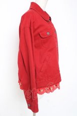 画像2: PINK HOUSE / タータンチェックライナーベスト付きストレッチデニムジャケット F 赤 Y-25-12-20-055-LO-JA-SZ-ZTC074 (2)