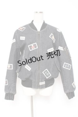 画像1: PINK HOUSE / ネームワッペン使いブルゾン F 黒 Y-25-12-20-056-LO-JA-SZ-ZY