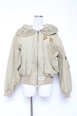 画像1: PINK HOUSE / PHロゴワッペン付きフードブルゾン F カーキ Y-25-12-20-057-LO-JA-SZ-ZY