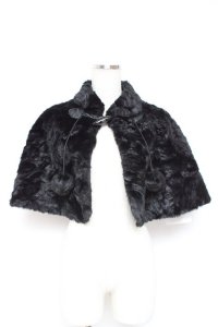 PINK HOUSE / フェイクファーケープ F 黒 Y-25-12-20-059-LO-TO-SZ-ZY