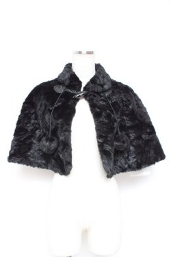 画像1: PINK HOUSE / フェイクファーケープ F 黒 Y-25-12-20-059-LO-TO-SZ-ZY