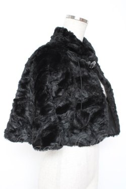 画像2: PINK HOUSE / フェイクファーケープ F 黒 Y-25-12-20-059-LO-TO-SZ-ZY