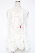 PINK HOUSE / ドットチュールレースベスト F 白 Y-25-12-20-007-LO-BL-SZ-ZY