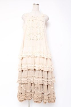 画像1: PINK HOUSE / 海外限定グラデーションチュールノースリーブワンピース F ベージュ Y-25-12-20-064-LO-OP-SZ-ZY