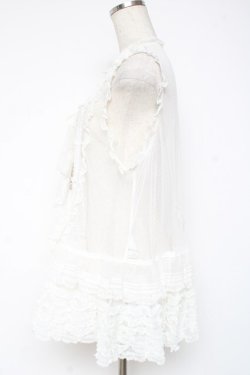 画像2: PINK HOUSE / ドットチュールレースベスト F 白 Y-25-12-20-007-LO-BL-SZ-ZY