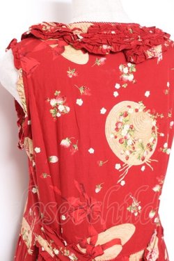 画像4: PINK HOUSE / ストロベリーハットワンピース  赤 Y-25-12-20-065-LO-OP-AS-ZY