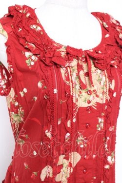 画像6: PINK HOUSE / ストロベリーハットワンピース  赤 Y-25-12-20-065-LO-OP-AS-ZY