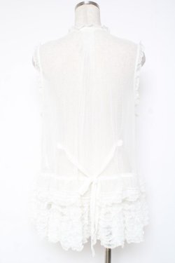 画像3: PINK HOUSE / ドットチュールレースベスト F 白 Y-25-12-20-007-LO-BL-SZ-ZY
