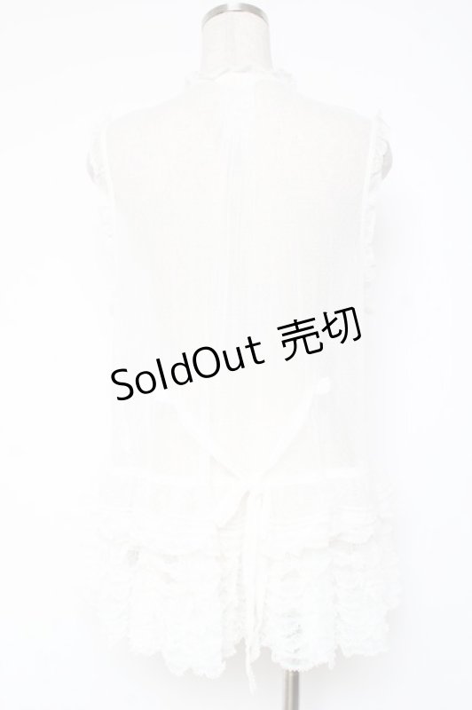 画像3: PINK HOUSE / ドットチュールレースベスト F 白 Y-25-12-20-007-LO-BL-SZ-ZY (3)